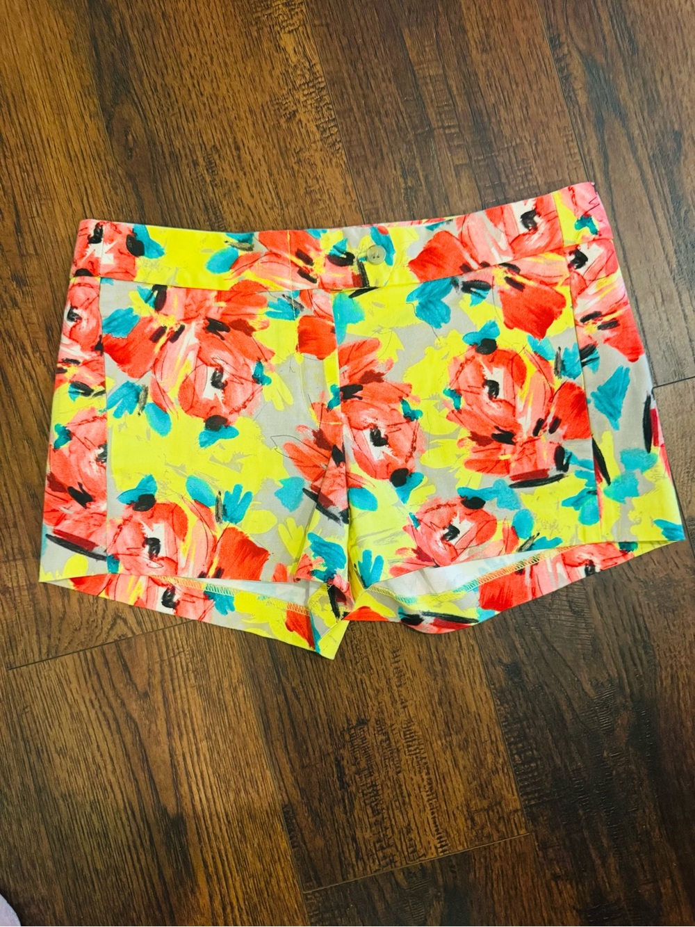J. Crew Yellow Floral Print Women's Shorts